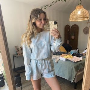 Two piece tie-dye lounge set